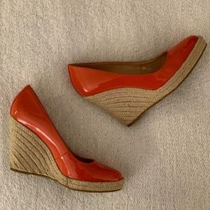 Via Spiga Patent Leather Espadrille Wedge NWOT